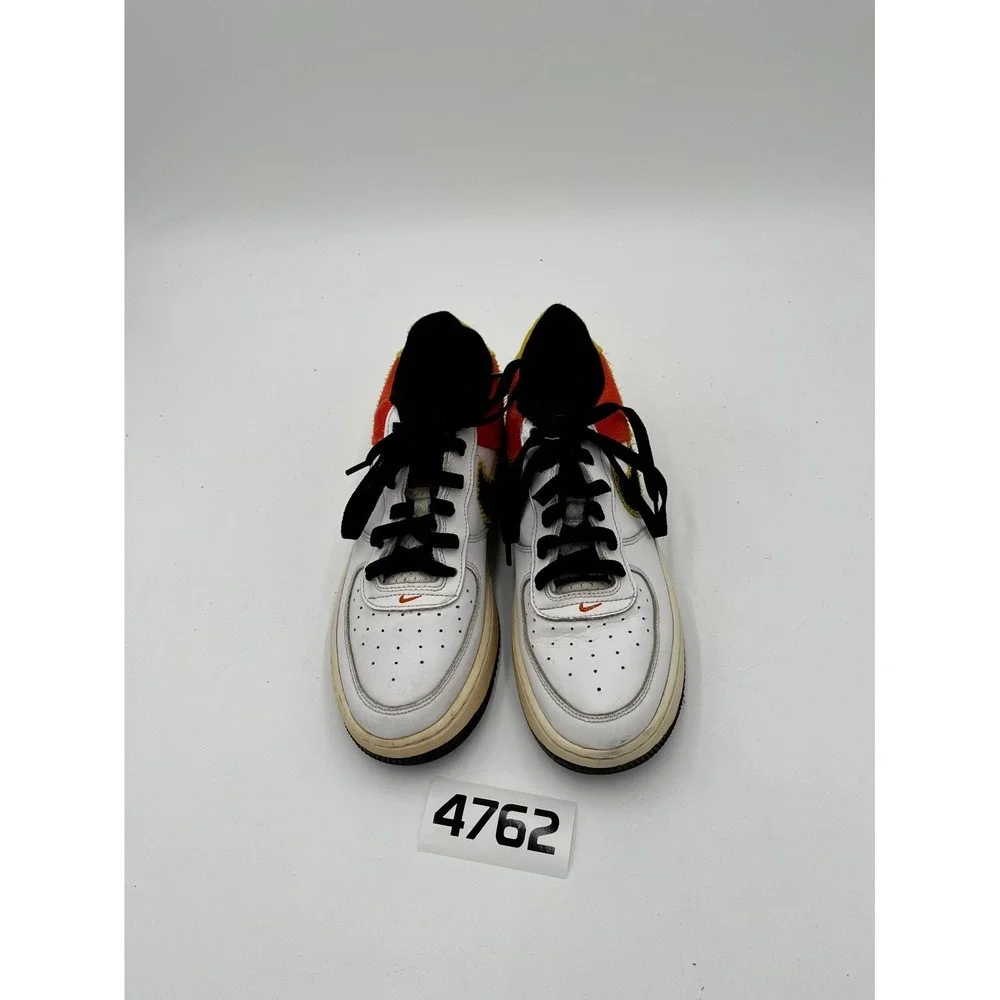 Nike Air Force 1 Low LV8 DD9530-100 Sneakers Kids‎ 6.5Y White Orange Leather